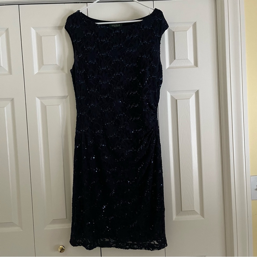 Ralph Lauren sleeveless dress navy blue size 14